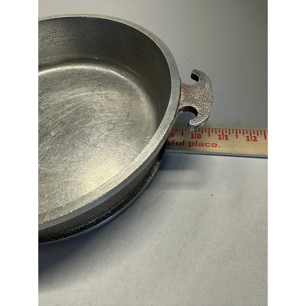 Silver Cast Aluminum Cookware Pan with Side Handles
